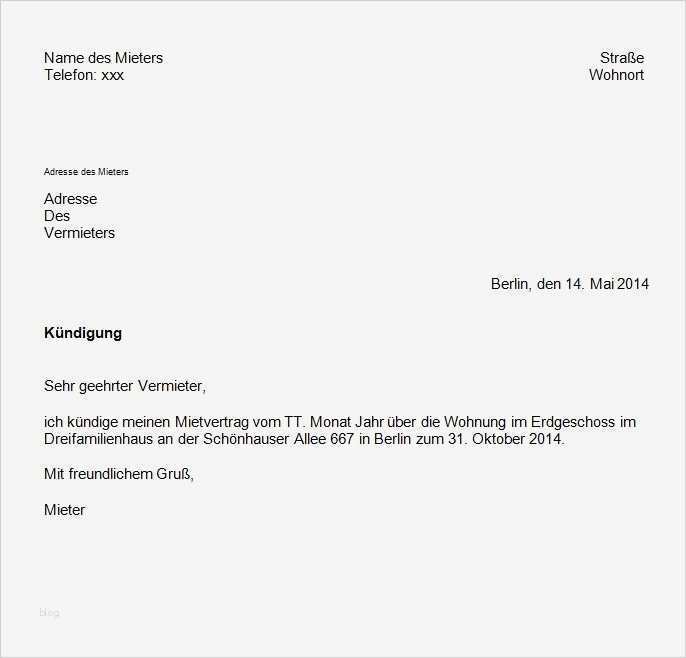 Kündigung Mietvertrag Nachmieter Vorlage Kostenlos