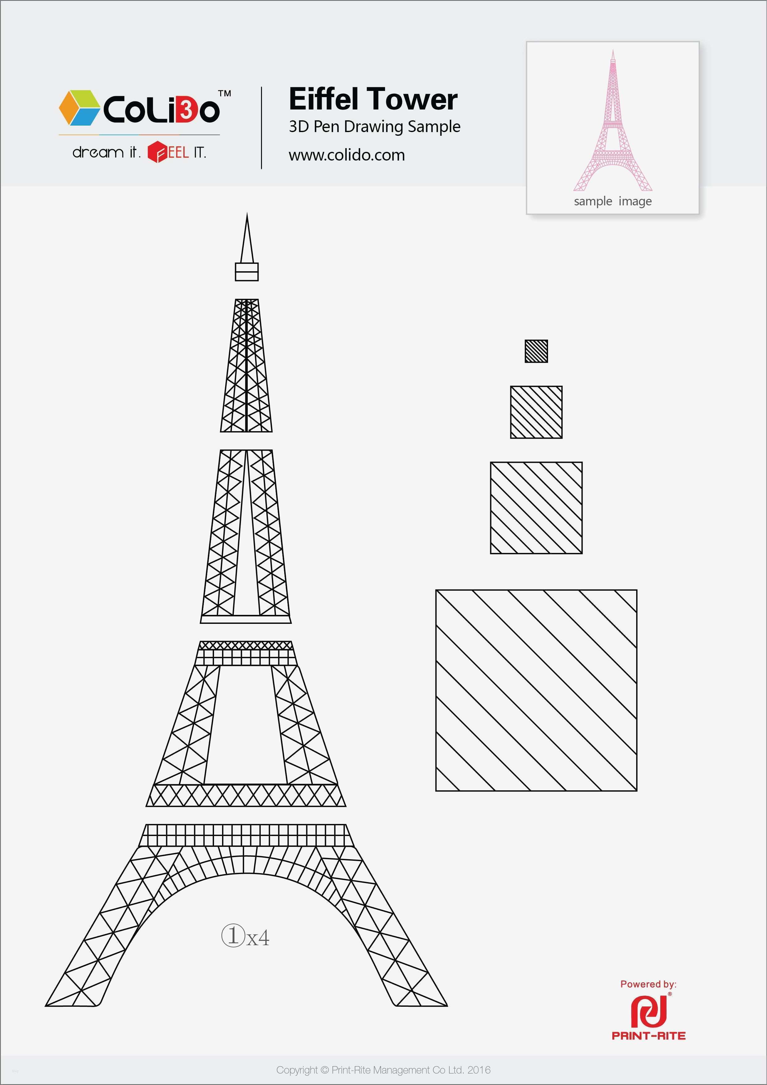 3d Stift Eiffelturm Vorlage Einzigartig Colido 3d Pen Stencil Eiffel