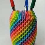 3d Stift Vorlagen Einzigartig Regenbogen 3d origami Stifthalter Stift Halter