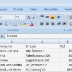 Adressen Excel Vorlage Gut Serienbrief Etiketten In Word 2007 Erstellen Cammablog