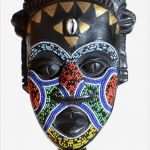 Afrikanische Masken Vorlagen Süß Maske Löffel Holz Wandschmuck Glasperlen 97 Cm Afrika