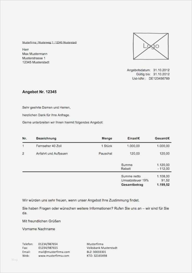 Angebotvorlage kostenlos zum Download von lexoffice