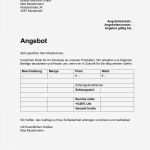 Angebot Vorlage Excel Best Of Angebot Muster In Word Kostenlos Herunterladen