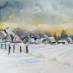 Aquarellbilder Vorlagen Luxus Schneewolken über Sanitz C Aquarell Von Frank Koebsch