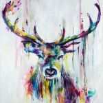 Aquarellbilder Vorlagen Modern Süß Prism Stag by Katy Jade Dobson Rennies Gallery