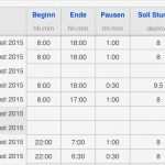 Arbeitsstunden Pro Monat Vorlage Best Of Numbers Vorlage Arbeitszeit Zeiterfassung 2015