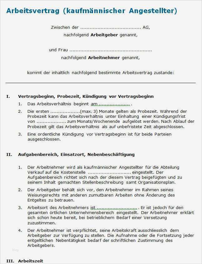 Vorlage Arbeitsvertrag Professionelles Muster zum Download