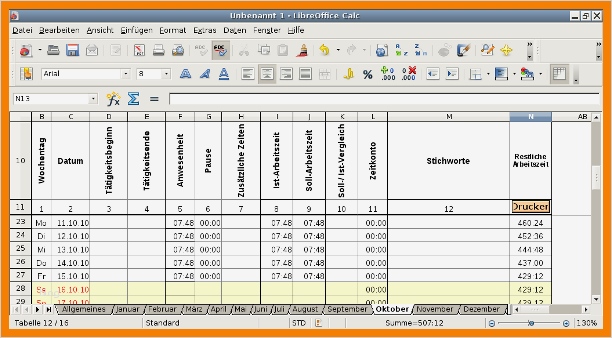 15 arbeitszeiterfassung vorlage