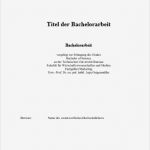 Bachelorarbeit Vorlage Erstaunlich Das Deckblatt Für Bachelorarbeit Worauf Muss Man Achten