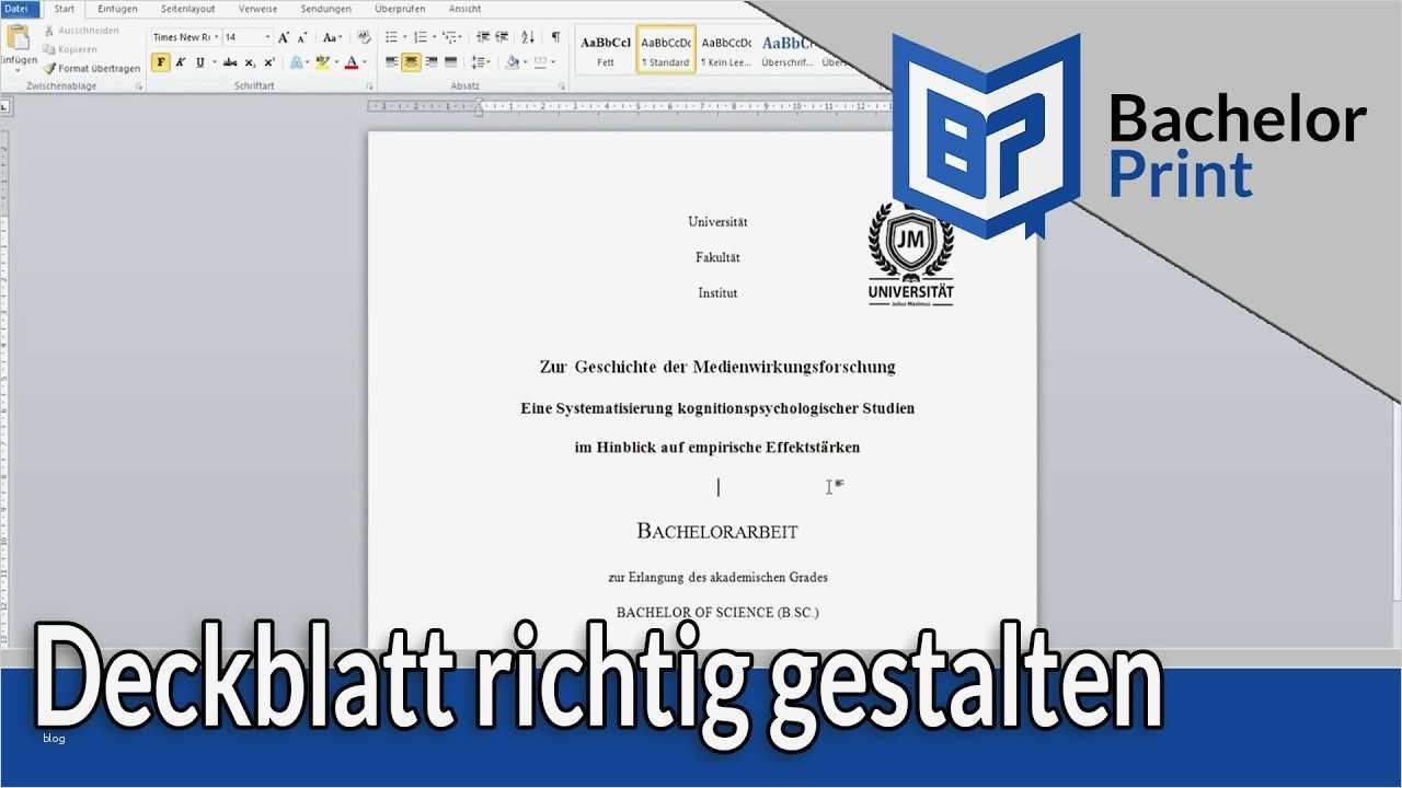 DECKBLATT GESTALTEN