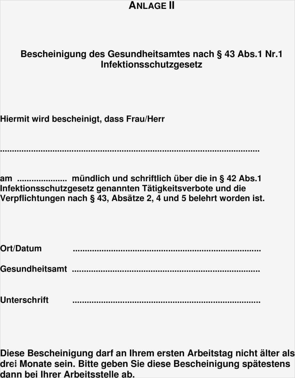 Belehrung gemäß 43 Abs 1 Nr 1 Infektionsschutzgesetz