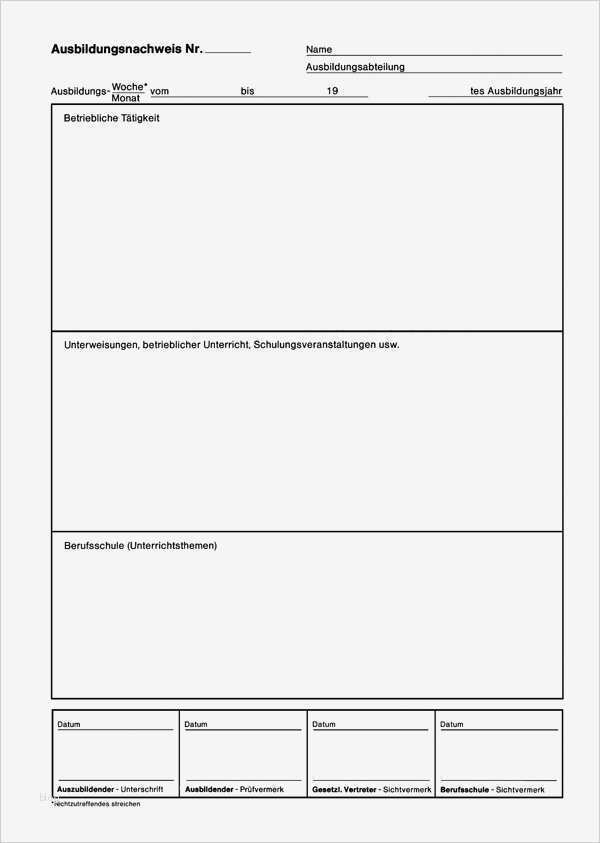 Berichtsheft Wochenbericht Vorlage