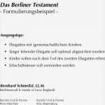 Berliner Testament Vorlage Kostenlos Ausdrucken Hübsch Muster Testamente Das Berliner Testament