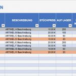 Bestandsliste Excel Vorlage Wunderbar Kostenlose Excel Inventar Vorlagen