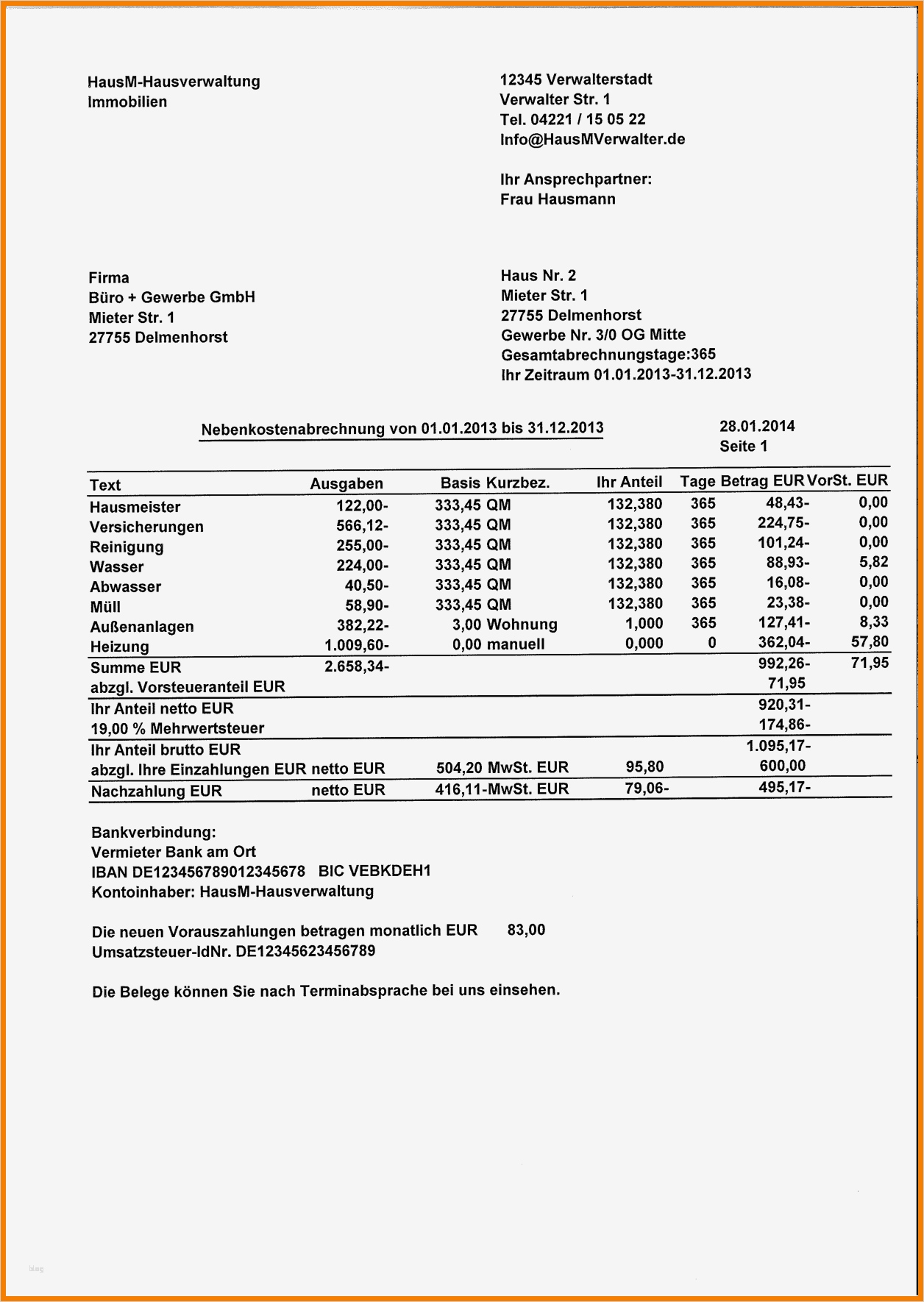 10 rechnung gewerbe muster