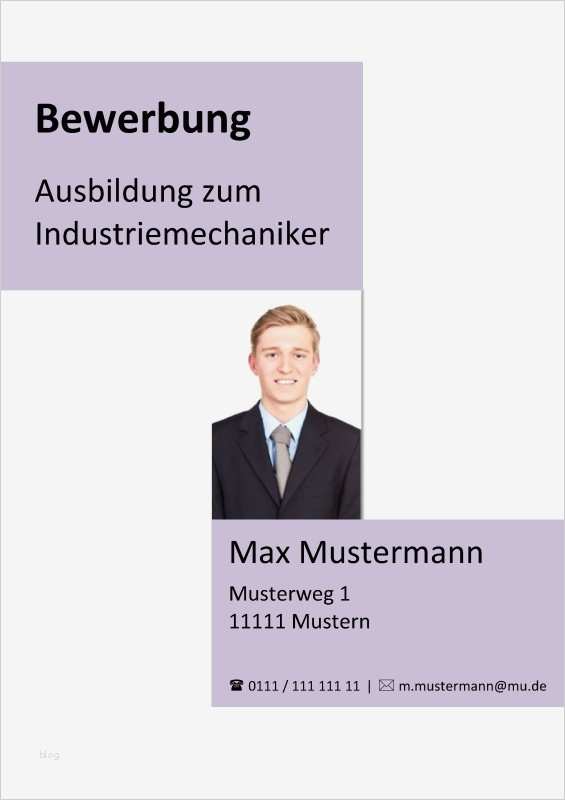 Bewerbung Als Industriemechaniker Vorlage Neu Deckblatt In Der