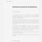 Bewerbung assistentin Der Geschäftsführung Vorlage Fabelhaft Bewerbungsanschreiben Als assistentin Der Geschäftsführung