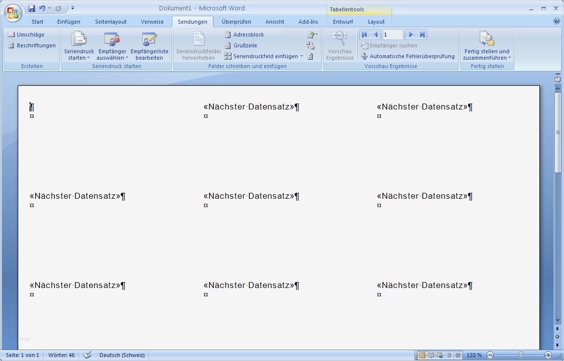 Serienbrief Etiketten in Word 2007 erstellen CammaBlog
