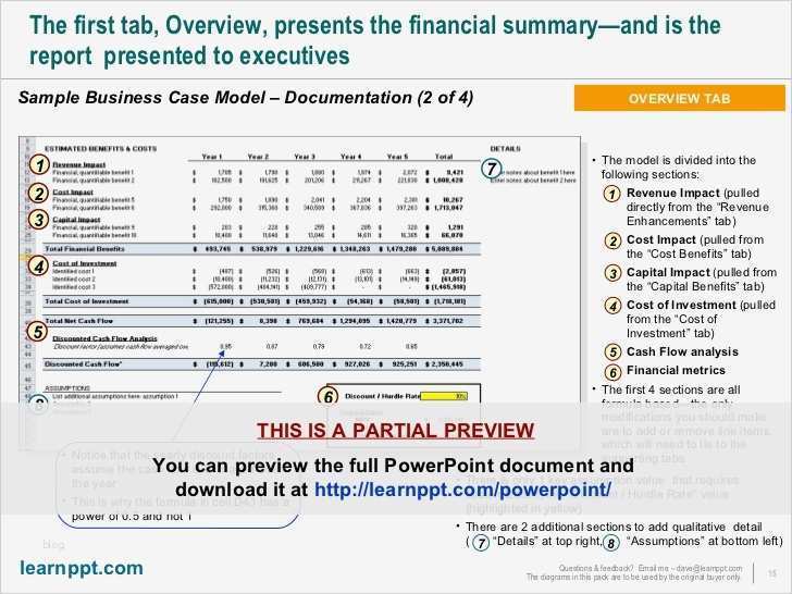 Business Case Template Excel