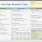 Business Case Vorlage Excel Gut Business Case One Page Template One Page Business Case