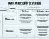 Businessplan Bestehendes Unternehmen Vorlage Fabelhaft Swot Analyse Stärken Und Schwächen Nutzen