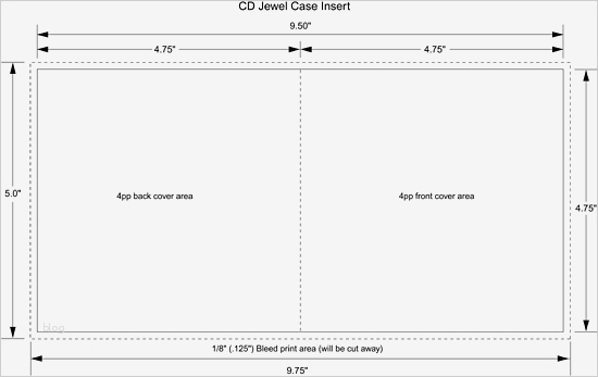 Jewel Case Insert CD Template for CD Duplication and CD