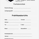 Deckblatt Praktikumsbericht Vorlage Word Erstaunlich Vorlage Für Praktikumsberichte