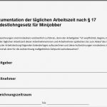 Dokumentation Der Arbeitszeit Vorlage Schönste Download Stundenzettel Minijob Word Pdf