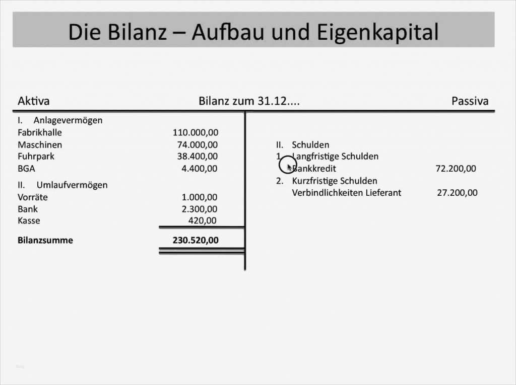 Doppelte Buchführung Excel Vorlage Cool Bilanz Bilanzaufbau Aufbau ...