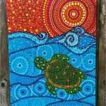 Dot Painting Vorlagen Cool Acrylic On Canvas original Artwork Turtle Ocean