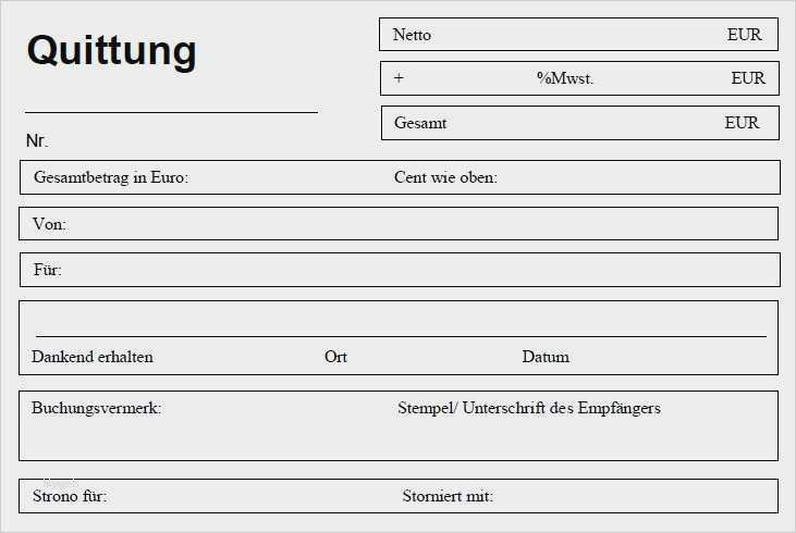 Quittung Vorlage Pdf Best Quittungsvorlage