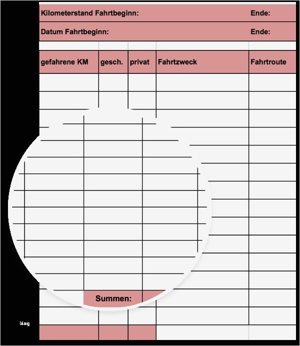 Eigenbeleg Vorlage Pdf Gut Fahrtenbuch ? Vorlage Muster ? Zum Gratis Download