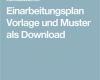 Einarbeitungsplan Vorlage Cool Einarbeitungsplan Vorlage Und Muster Als Download