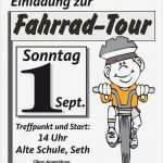 Einladung Fahrradtour Vorlage Einzigartig Plakat Fahrradtourr