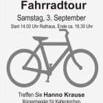 Einladung Fahrradtour Vorlage Elegant Einladung Zur Fahrradtour Mit Hanno Krause In