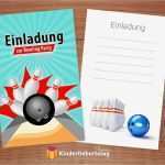 Einladung Zum Kindergeburtstag Vorlage Angenehm Einladung Kindergeburtstag Bowling Kegeln Kostenlose