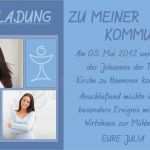 Einladung Zur Kommunion Vorlagen Erstaunlich 10 Foto Einladung Danksagung Konfirmation Kommunion Karte