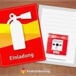 Einladungskarte Feuerwehr Vorlage Erstaunlich Einladungskarten Feuerwehr Zur Kinderparty Kostenlose