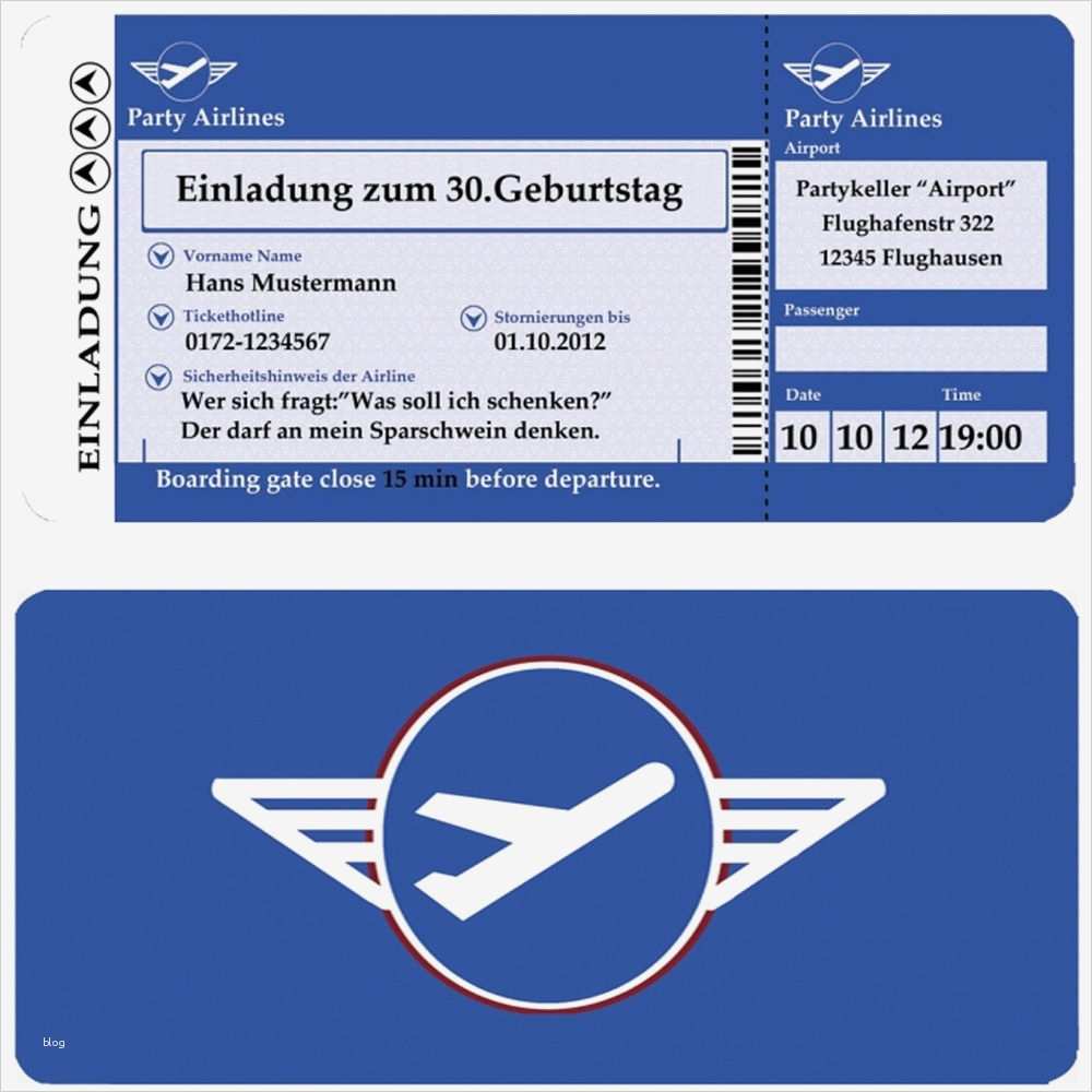 Boarding pass als Einladung Einladungskarten Geburtstag