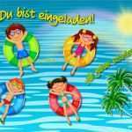 Einladungskarten Schwimmbad Vorlagen Inspiration Einladungskarten Kindergeburtstag thema Schwimmbad