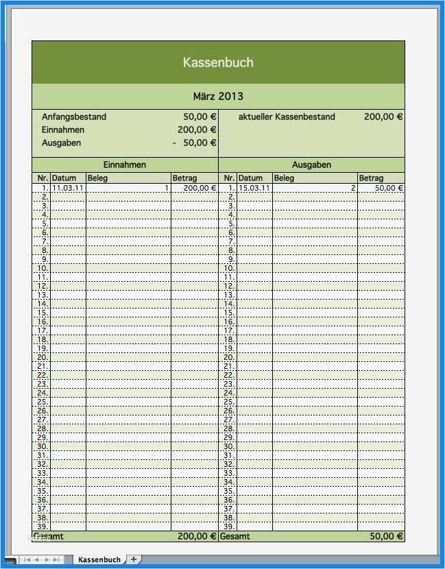 Einnahmen Ausgaben Vorlage Zum Ausdrucken Erstaunlich 10
