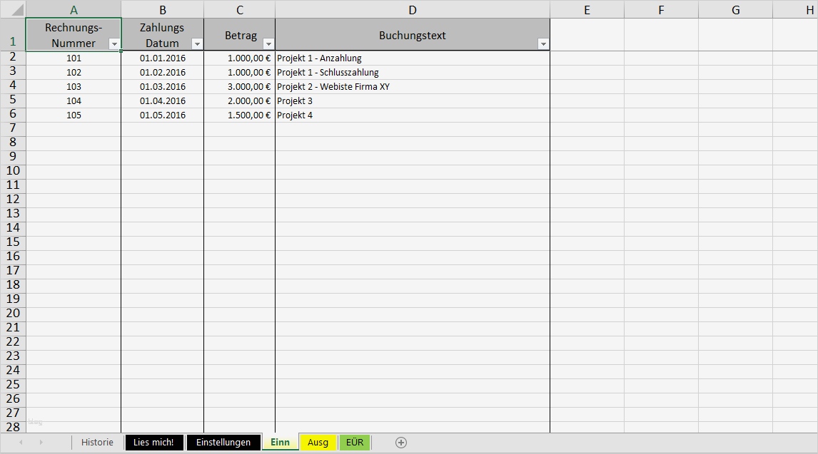 Excel Vorlage formlose Gewinnermittlung Pierre Tunger