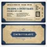 Eintrittskarten Selber Machen Vorlage Süß Vintage Einladungen Als Ticket In Blau Selbst Gestalten