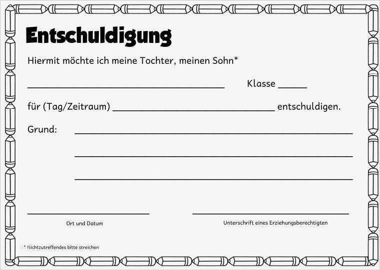 Entschuldigung Schule Vorlage Pdf – Free Vorlagen