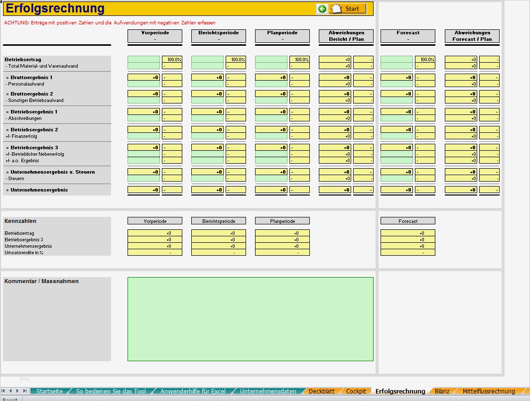 MIS Finanztool Excel Vorlage zum Download