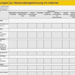 Excel Marketingplan Vorlage Muster Einzigartig Line Neukundengewinnung Excel Vorlage Zum Download