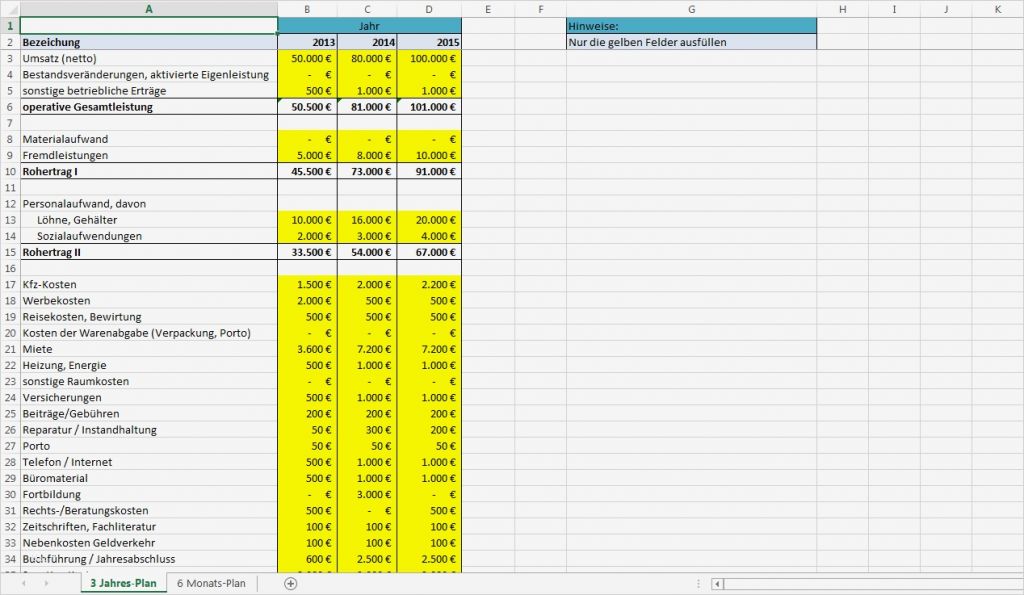 Excel Vorlage Immobilienbewertung Schön Excel Vorlage Rentabilitätsplanung Kostenlose Vorlage