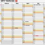 Excel Vorlage Kalender 2017 Fabelhaft Kalender 2017 Schweiz In Excel Zum Ausdrucken