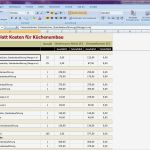 Excel Vorlagen Kostenaufstellung Schön Kostenberechnung