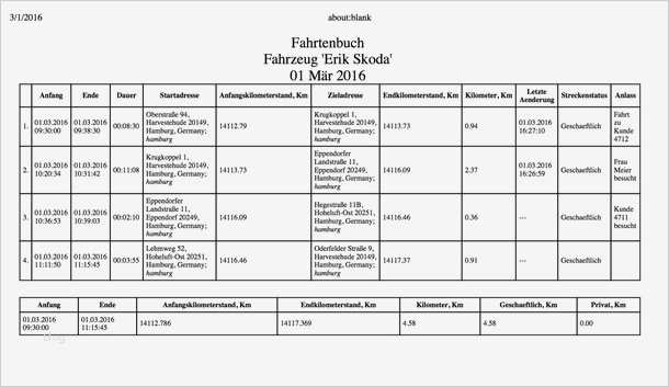 Fahrtenbuch MyCarControl GPS Ortungen und